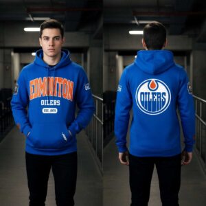 Edmonton Oilers 2026 City Arch All Blue Night Tee Hoodie