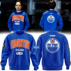 Edmonton Oilers 2026 City Arch All Blue Night Tee Hoodie