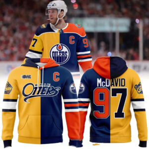 Erie Otters Connor McDavid Edmonton Oilers 2026 Split Tee Hoodies