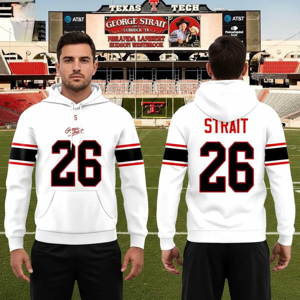 George Strait Texas Tech Red Raiders White Hoodie