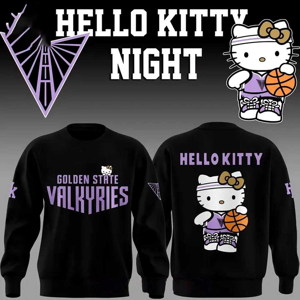 Golden State Valkyries Hello Kitty Night 2026 Celebrate Black Tee Hoodie Golden State Valkyries Hello Kitty Night 2026 Celebrate Black Tee Hoodie