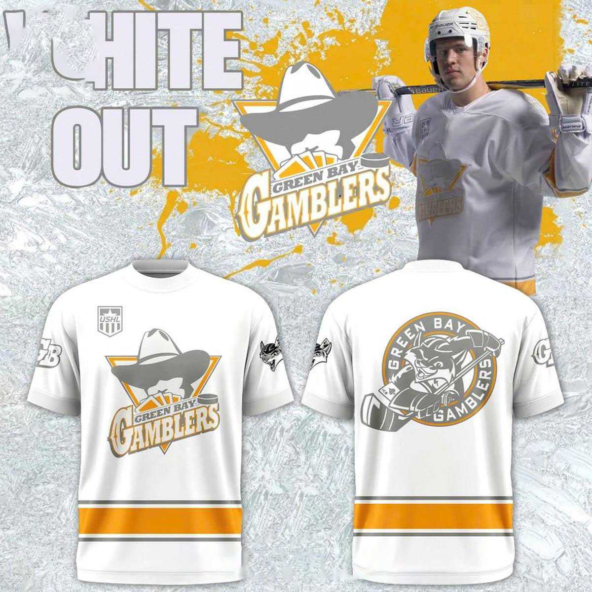Green Bay Gamblers Throwback White Out 2026 Shirt Hoodie Green Bay Gamblers Throwback White Out 2026 Shirt Hoodie