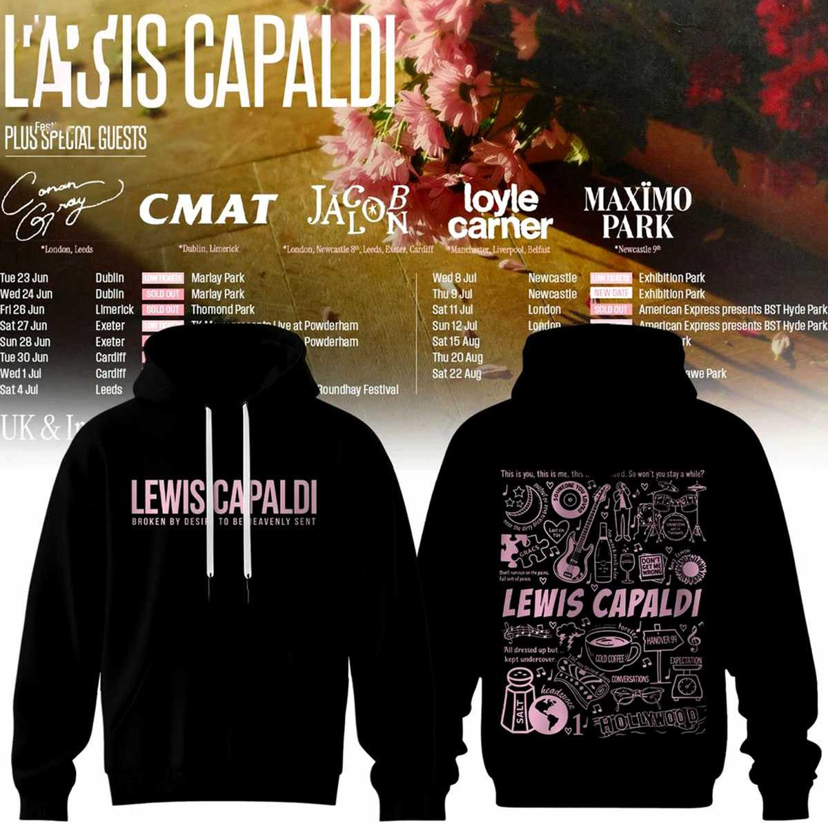 Lewis Capaldi UKIreland Summer 2026 Tour Hoodie Lewis Capaldi UKIreland Summer 2026 Tour Hoodie