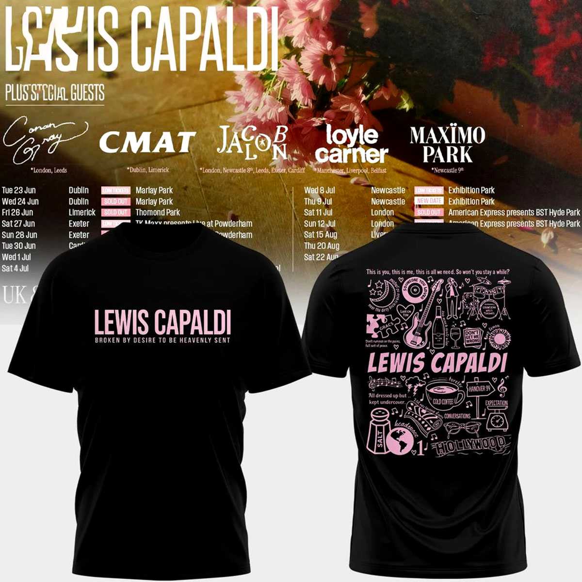 Lewis Capaldi UKIreland Summer 2026 Tour Hoodie Lewis Capaldi UKIreland Summer 2026 Tour Hoodie