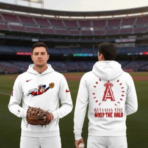 Los Angeles Angels Rep The Halo 2026 White Hoodie