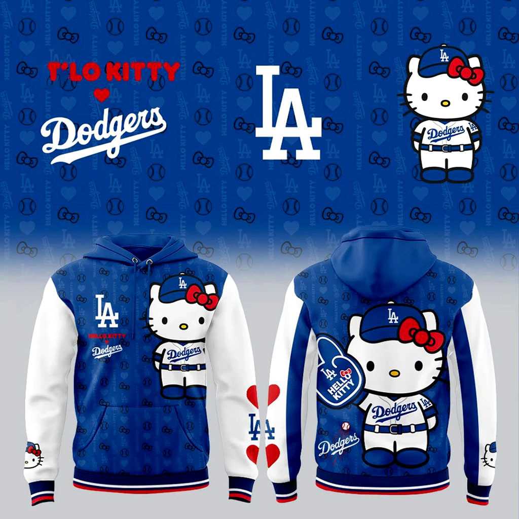 Los Angeles Dodgers Hello Kitty 2026 Tee Hoodie Los Angeles Dodgers Hello Kitty 2026 Tee Hoodie