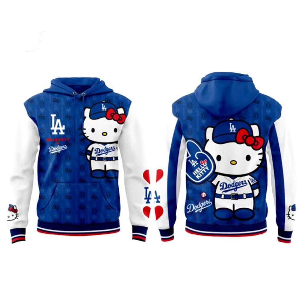 Los Angeles Dodgers Hello Kitty 2026 Tee Hoodie Los Angeles Dodgers Hello Kitty 2026 Tee Hoodie