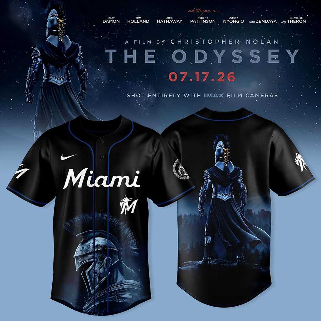 Miami Marlins The Odyssey 2026 Defy the Gods Baseball Jersey Miami Marlins The Odyssey 2026 Defy the Gods Baseball Jersey