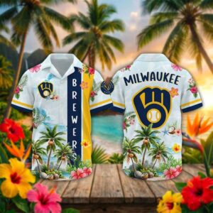 Milwaukee Brewers Collection Summer Aloha 2026 Hawaiian Shirt Beach Shorts