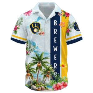 Milwaukee Brewers Collection Summer Aloha 2026 Hawaiian Shirt Beach Shorts