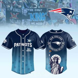 New England Patriots No Kings No War 2026 Gameday Baseball Jersey