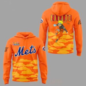 New York Mets Naruto Shippuden Night 2026 Orange Tee Hoodie