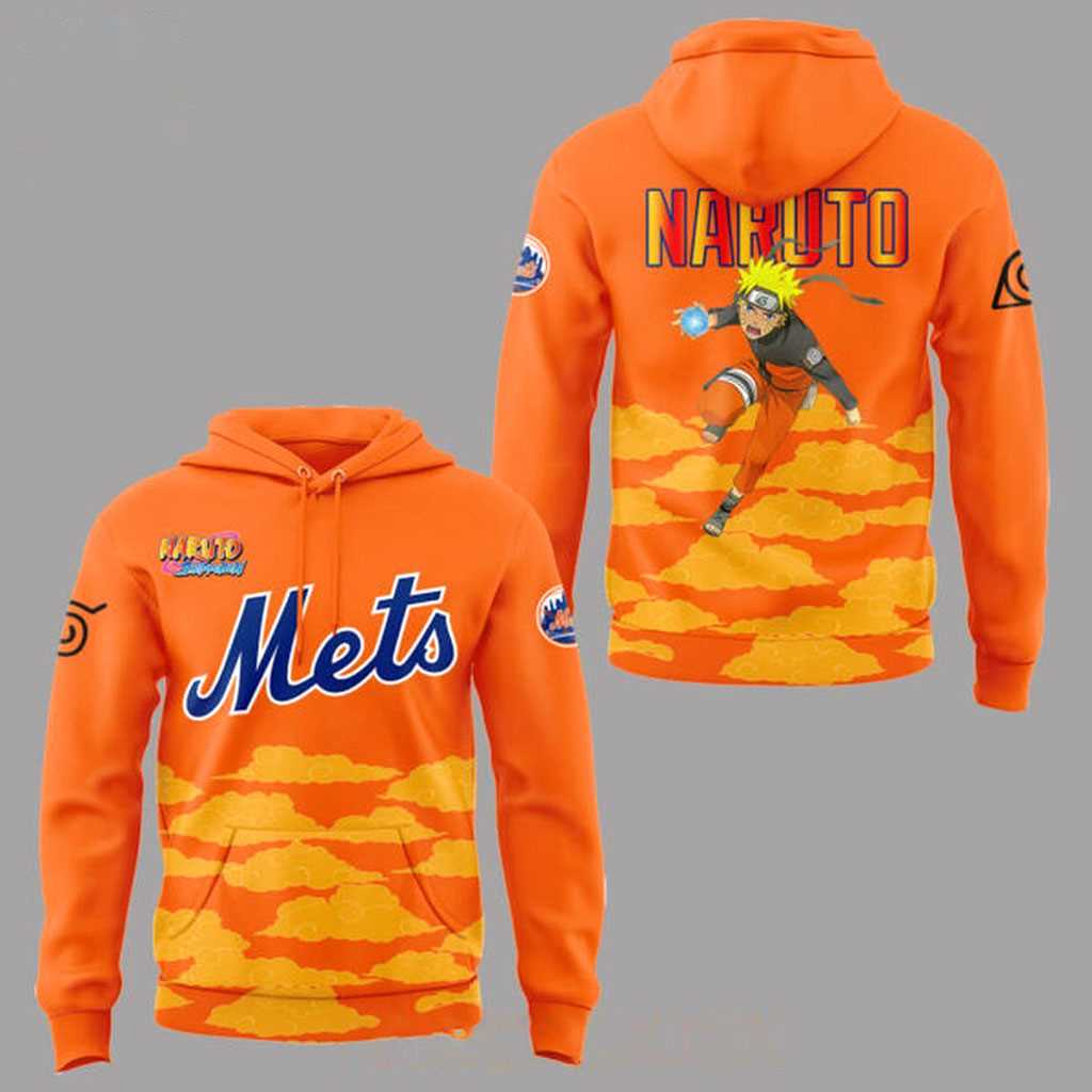 New York Mets Naruto Shippuden Night 2026 Orange Tee Hoodie New York Mets Naruto Shippuden Night 2026 Orange Tee Hoodie