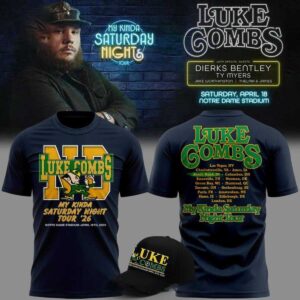 Notre Dame Fighting Irish 2026 Luke Combs My Kinda Saturday Night Tour Hoodie
