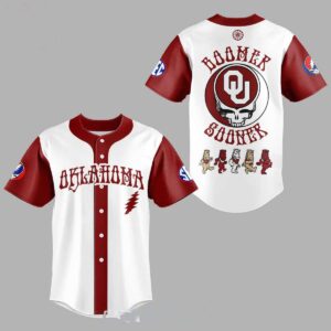 Oklahoma Sooners Grateful Dead 2026 Boomer Sooner Baseball Jersey