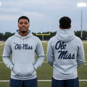 Ole Miss Rebels Hoodie, light grey/blue, featuring 