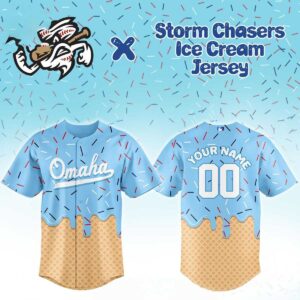 Omaha Storm Chasers Ice Cream Night 2026 Custom Baseball Jersey