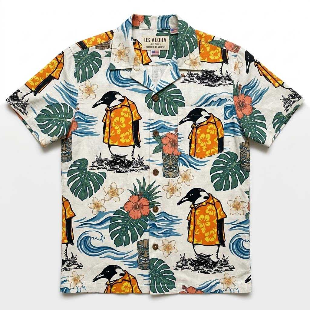 Penguin wearing a Hawaiian shirt Penguin wearing a Hawaiian shirt