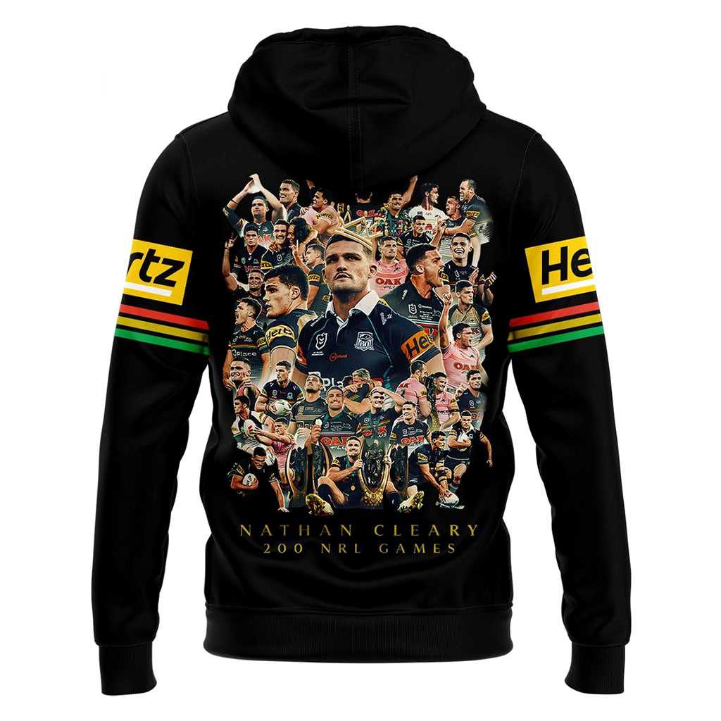 Penrith Panthers 2026 Nathan Cleary 200 NRL Games Tee Hoodie Penrith Panthers 2026 Nathan Cleary 200 NRL Games Tee Hoodie