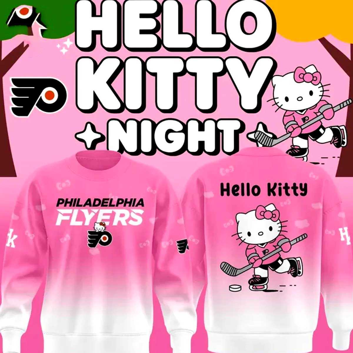 Philadelphia Flyers Hello Kitty 2026 Hoodie Philadelphia Flyers Hello Kitty 2026 Hoodie