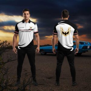 Pontiac Firebird Black White Polo Shirt Custom Name