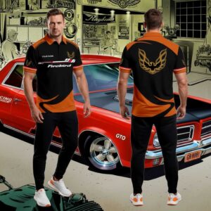 Pontiac Firebird Orange Black Polo Shirt Custom Name
