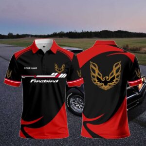 Pontiac Firebird Red Black Polo Shirt Custom
