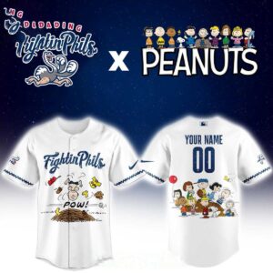 Reading Fightin Phils Peanuts Night 2026 MiLB Custom Baseball Jersey
