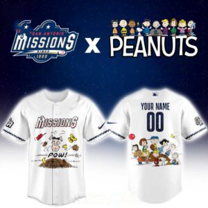 San Antonio Missions Peanuts Night 2026 MiLB Custom Baseball Jersey