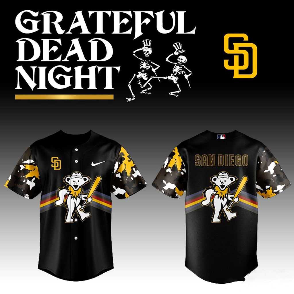 San Diego Padres Grateful Dead Night 2026 Baseball Jersey San Diego Padres Grateful Dead Night 2026 Baseball Jersey