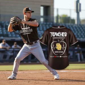 San Diego Padres Teacher Appreciation Day 2026 Jersey, dark brown with white 