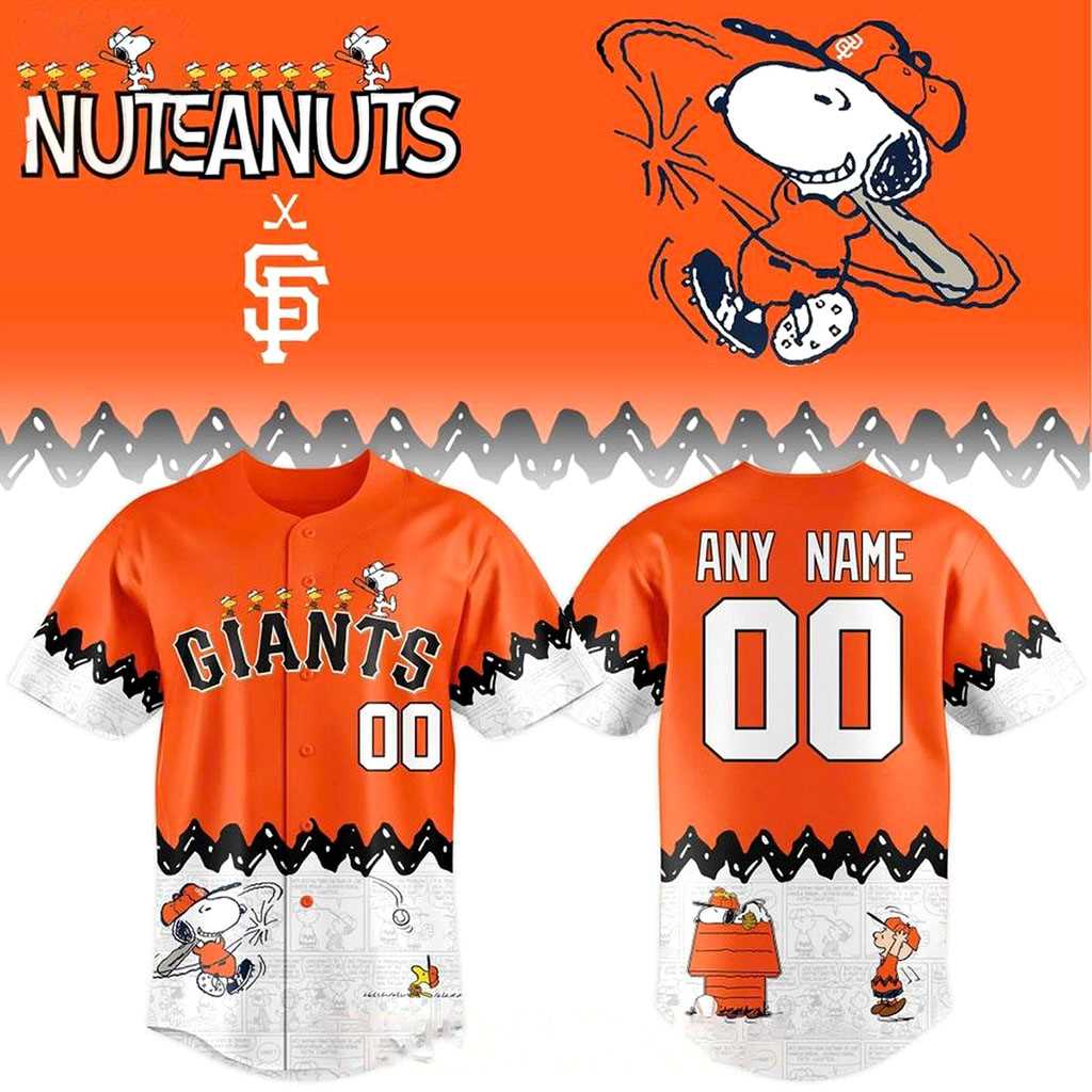 San Francisco Giants Peanuts Orange Night 2026 Custom Baseball Jersey San Francisco Giants Peanuts Orange Night 2026 Custom Baseball Jersey