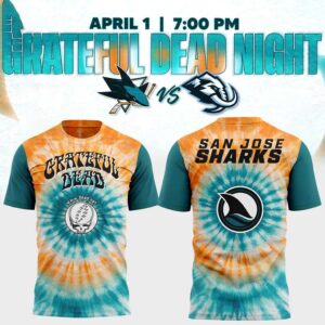 San Jose Sharks Grateful Dead Night 2026 Tie-dye Tee Hoodie