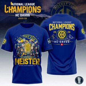 Schweizer Meister National League Champions HC Davos 3D T shirt
