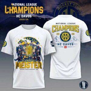 Schweizer Meister National League Champions HC Davos 3D T shirt