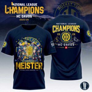 Schweizer Meister National League Champions HC Davos 3D T shirt