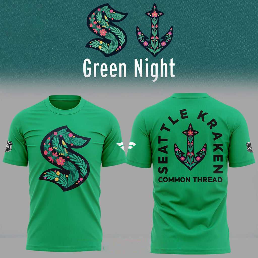 Seattle Kraken Green Night Kraken Common Thread 2026 Hoodie T Shirt Seattle Kraken Green Night Kraken Common Thread 2026 Hoodie T Shirt
