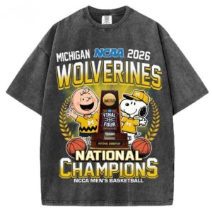 Snoopy Peanuts Michigan Wolverines NCAA 2026 Champions T-Shirt