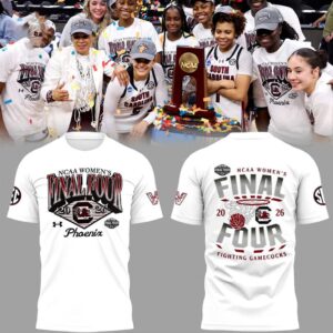 South Carolina Gamecocks 2026 WBB Final Four Hoodie, white all-over print,