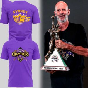 Black hoodie with Sydney Kings logo on front and NBL Champions on back. Sydney Kings Champions NBL 2026 Tee.