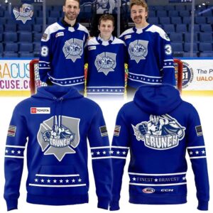 Syracuse Crunch 2026 First Responders Night Tee Hoodie All Blue
