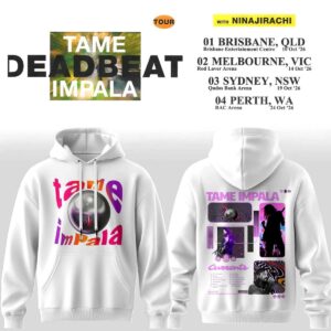 Tame Impala Deadbeat AU Tour 2026 Edition White Hoodie