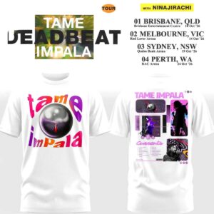 Tame Impala Deadbeat AU Tour 2026 Edition White Hoodie