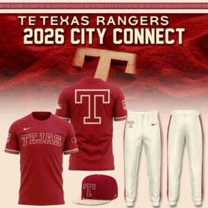Texas Rangers 2026 City Connect All Red Tejas Night Tee Hoodie