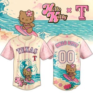 Texas Rangers Hello Kitty Surfing Kawaii Summer 2026 Jersey