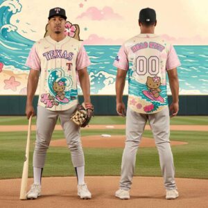 Texas Rangers Hello Kitty Surfing Kawaii Summer 2026 Jersey