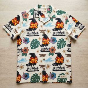 The Aloha Crow Wearing A Hawaiin Shirt