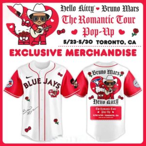 Toronto Blue Jays Hello Kitty Bruno Mars Romantic Tour 2026 Pop-Up Jersey