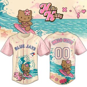 Toronto Blue Jays Hello Kitty Surfing Kawaii Summer 2026 Jersey