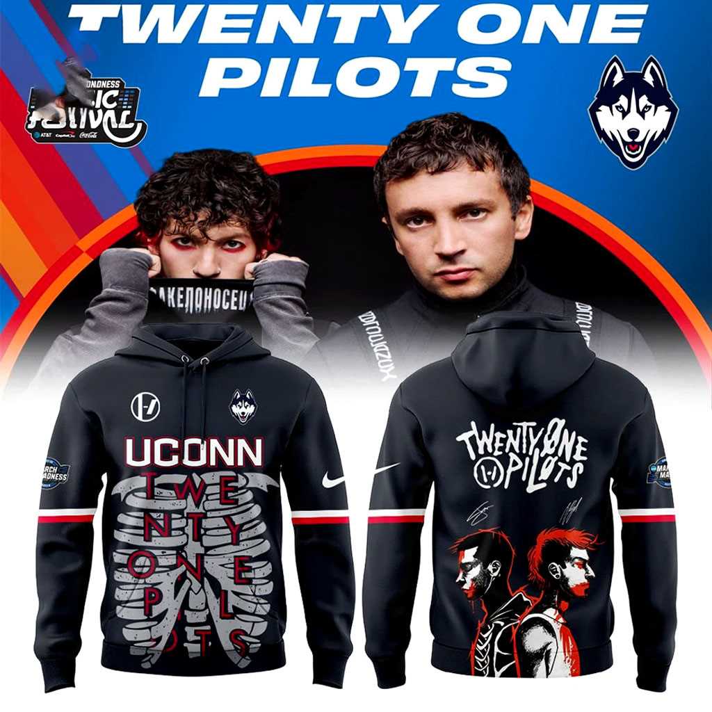 UConn Huskies Twenty One Pilots 2026 NCAA March Madness Music Festival Hoodie UConn Huskies Twenty One Pilots 2026 NCAA March Madness Music Festival Hoodie